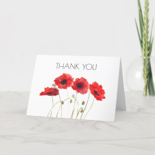 Tarjeta De Agradecimiento Poppies Floral Segundo cumpleaños Fiesta Gracias