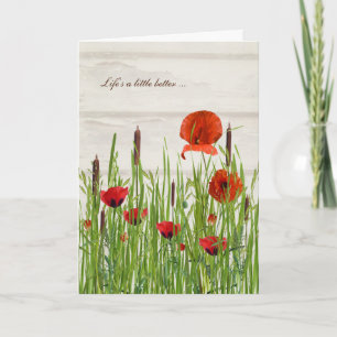 Tarjeta De Agradecimiento Poppies in Grass Thank You