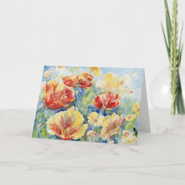 Tarjeta De Agradecimiento "Poppies VII" Blank Notecard (Anverso)