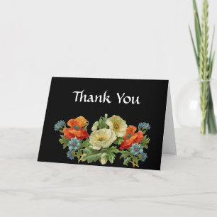 Tarjeta De Agradecimiento Poppies y Cornflowers Personalizado