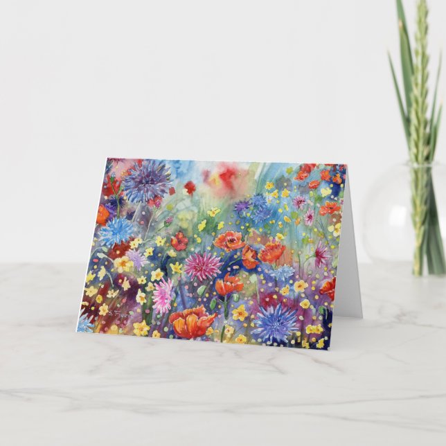 Tarjeta De Agradecimiento "Poppy Meadow" Blank Notecard (Anverso)