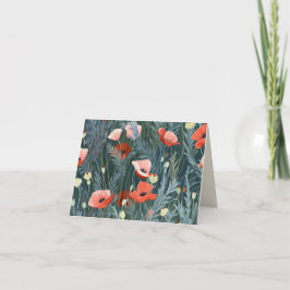 Tarjeta De Agradecimiento Poppy Summer Meadow