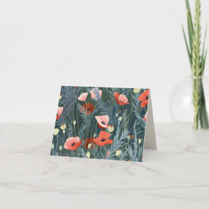 Tarjeta De Agradecimiento Poppy Summer Meadow