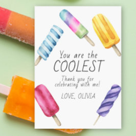 Tarjeta De Agradecimiento Popsicle de cumpleaños de verano en acuarela graci