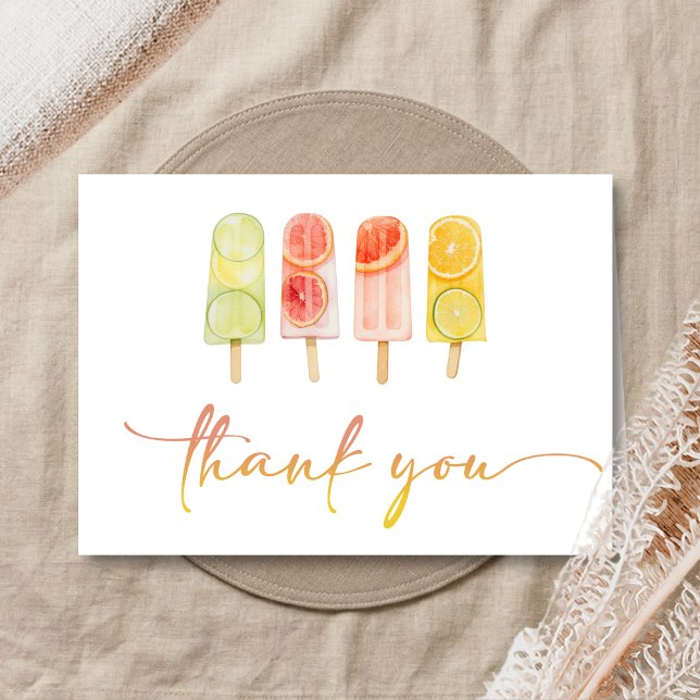 Tarjeta De Agradecimiento Popsicle Ready to Pop Baby Shower (Popsicle Baby Shower Thank You Card)