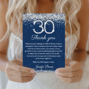 Tarjeta de agradecimiento por 30 cumpleaños de Gla