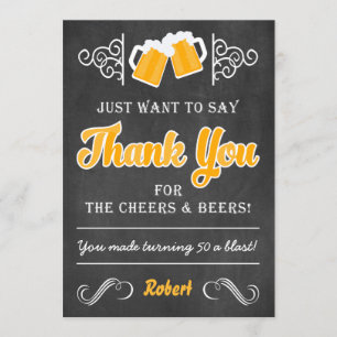 Tarjeta de agradecimiento por 50 cumpleaños Cheers