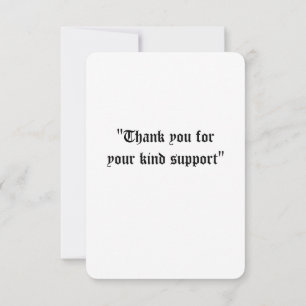 Tarjeta de agradecimiento por amable apoyo