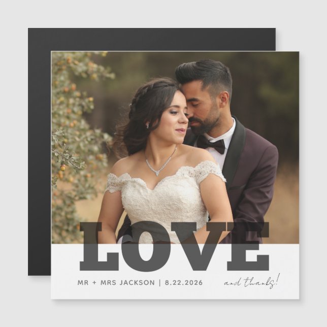 Tarjeta de agradecimiento por amor Boda (Anverso/Reverso)