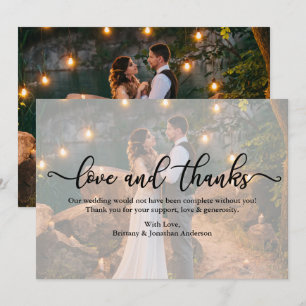 Tarjeta de agradecimiento por amor de Boda de cali