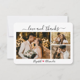 Tarjeta de agradecimiento por amor y agradecimient