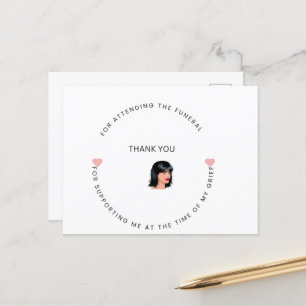Tarjeta de agradecimiento por asistir al funeral