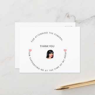 Tarjeta de agradecimiento por asistir al funeral