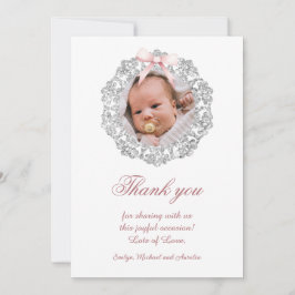 Tarjeta de agradecimiento por bautismo de remolque