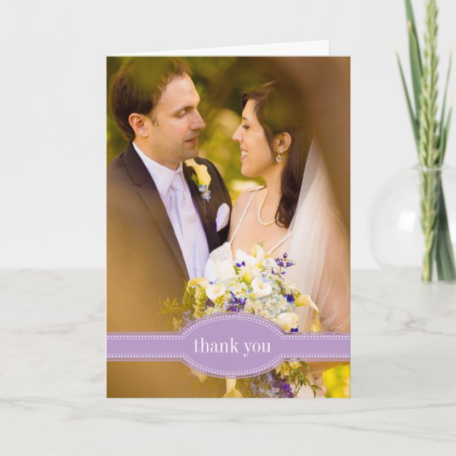 Tarjeta de agradecimiento por Boda, Lavender (Anverso)