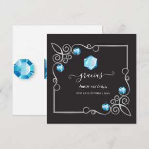 Tarjeta de agradecimiento por bodas de diamante