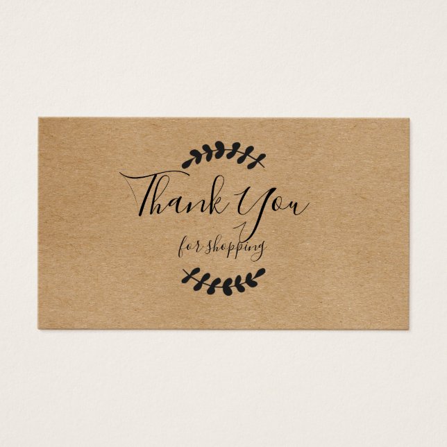 Tarjeta de agradecimiento por comprar en Rustic Kr (Frente)
