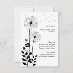 Tarjeta de agradecimiento por condolencias de flor