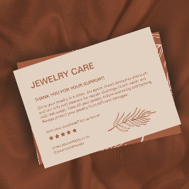 Tarjeta de agradecimiento por cuidado de joyas del
