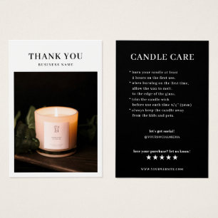 Tarjeta de agradecimiento por cuidado de velas