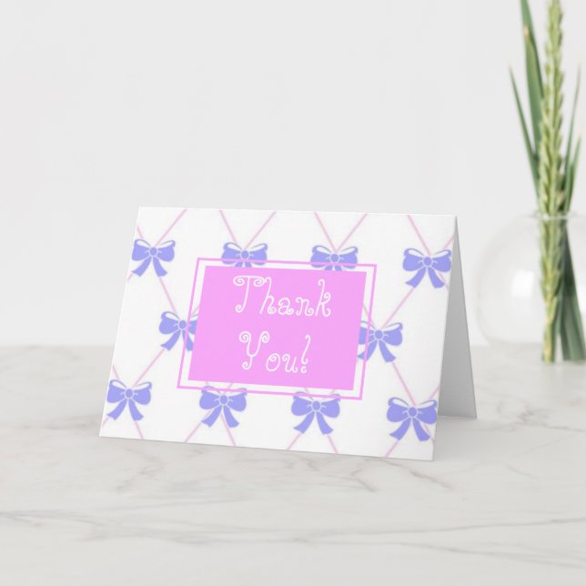 Tarjeta de agradecimiento por cumpleaños con lazo (Anverso)