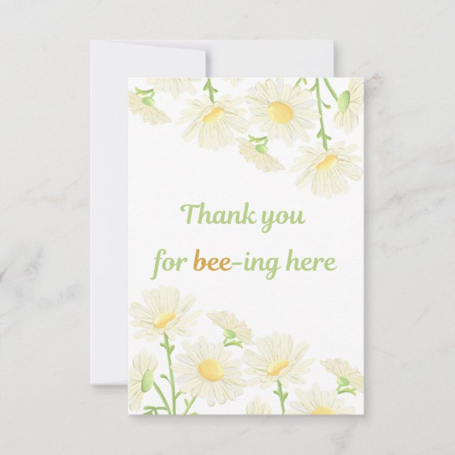 Tarjeta de agradecimiento por cumpleaños de abeja (Anverso)