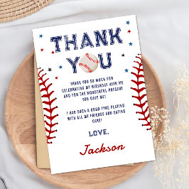 Tarjeta de agradecimiento por cumpleaños de béisbo