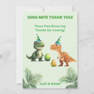 Tarjeta de agradecimiento por cumpleaños de dinosa