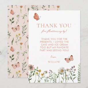 Tarjeta de agradecimiento por cumpleaños de Flor s