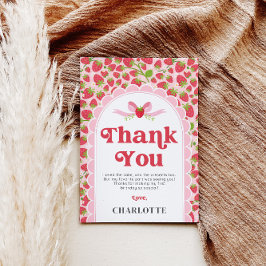 Tarjeta de agradecimiento por cumpleaños de fresa 