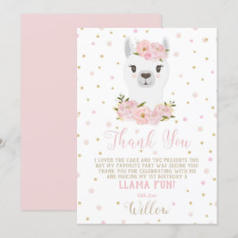 Tarjeta de agradecimiento por cumpleaños de Llama