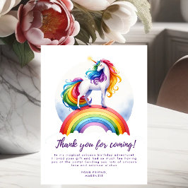 Tarjeta de agradecimiento por cumpleaños de Rainbo