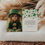 Tarjeta de agradecimiento por cumpleaños de St. Pa<br><div class="desc">Exprese su gratitud al estilo festivo con nuestra tarjeta de agradecimiento de cumpleaños St. Patrick. Con sus alegres rocas de champú, sus animados tonos verdes y sus divertidos detalles de inspiración irlandesa, esta carta captura perfectamente el espíritu de la suerte y la buena alegría. Fácilmente lo personaliza con una foto...</div>