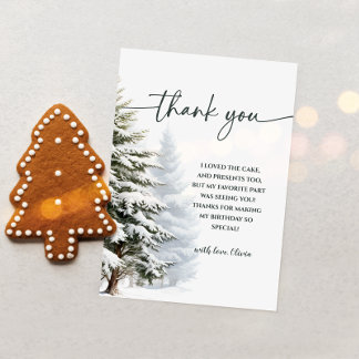 Tarjeta de agradecimiento por cumpleaños de Winter