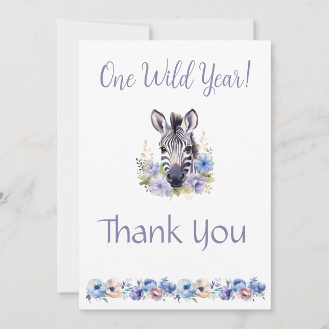 Tarjeta de agradecimiento por cumpleaños Floral Ze (Anverso)