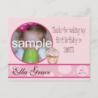 Tarjeta de agradecimiento por cumpleaños número 1