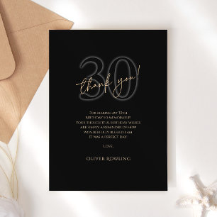 Tarjeta de agradecimiento por cumpleaños número 30