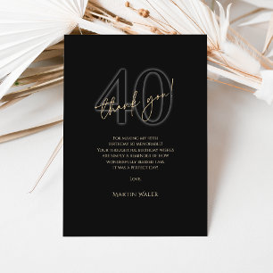 Tarjeta de agradecimiento por cumpleaños número 40