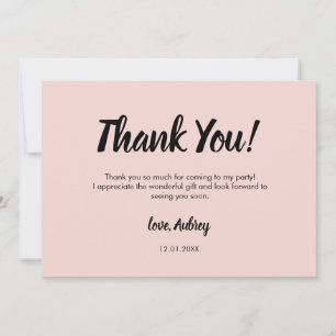 Tarjeta de agradecimiento por cumpleaños rosado co