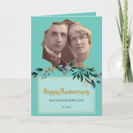 Tarjeta de agradecimiento por el aniversario flora