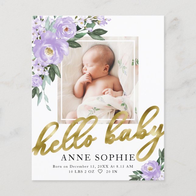 Tarjeta de agradecimiento por el anuncio de nacimi (Anverso)