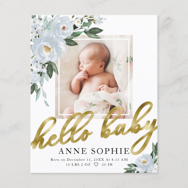 Tarjeta de agradecimiento por el anuncio de nacimi (Anverso)