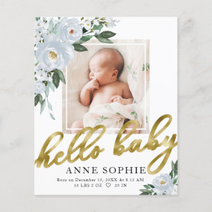 Tarjeta de agradecimiento por el anuncio de nacimi