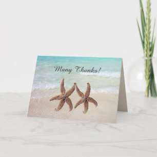 Tarjeta De Agradecimiento Por el Boda Sea Starfish Muchas gracias