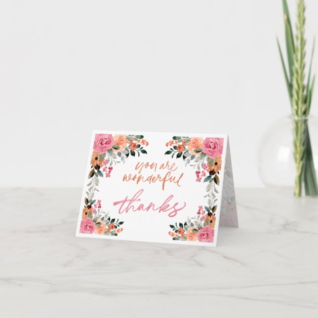 Tarjeta de agradecimiento por el borde de la flor  (Anverso)