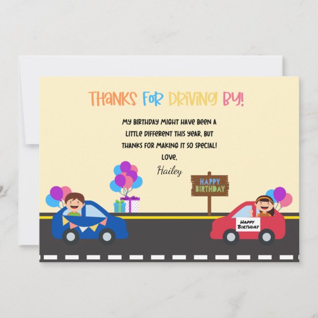 Tarjeta de agradecimiento por el cumpleaños del de (Anverso)