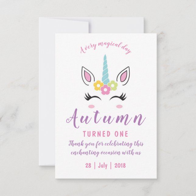 Tarjeta de agradecimiento por el cumpleaños mágico (Anverso)