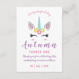 Tarjeta de agradecimiento por el cumpleaños mágico