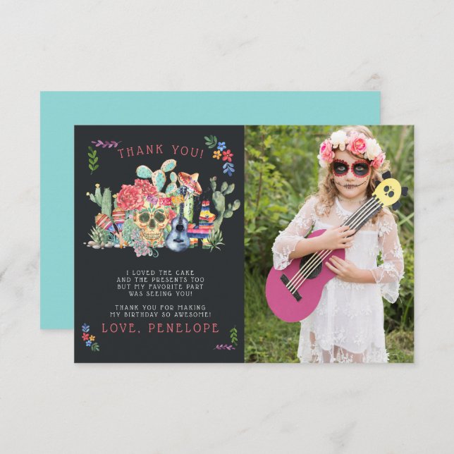 Tarjeta de agradecimiento por el Día de los Muerto (Anverso / Reverso)