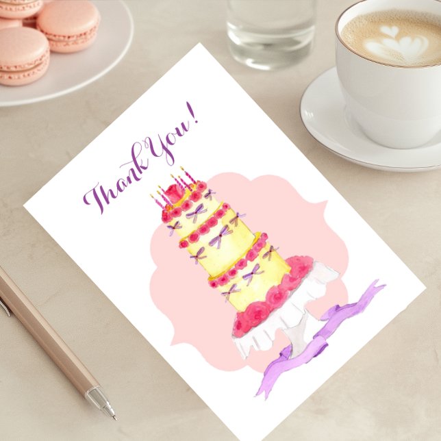 Tarjeta de agradecimiento por el pastel de flores  (Subido por el creador)